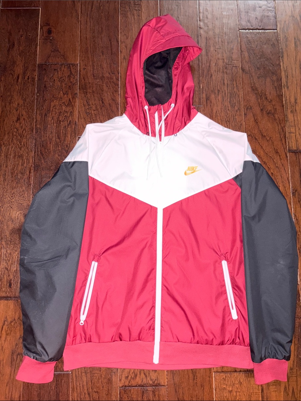 Windbreaker Jacket - red, White & Gray